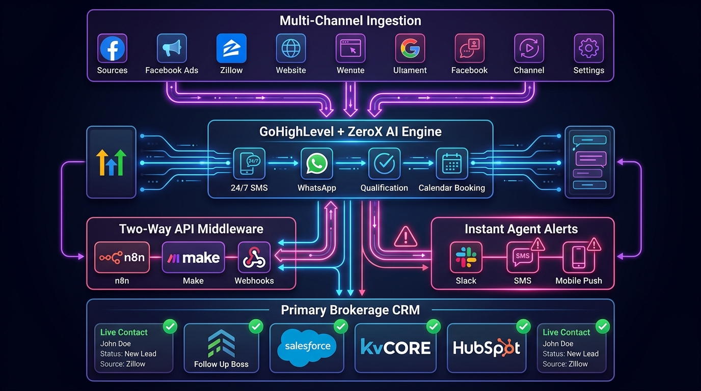 GoHighLevel and ZeroX AI Engine Two-Way CRM Sync Architecture